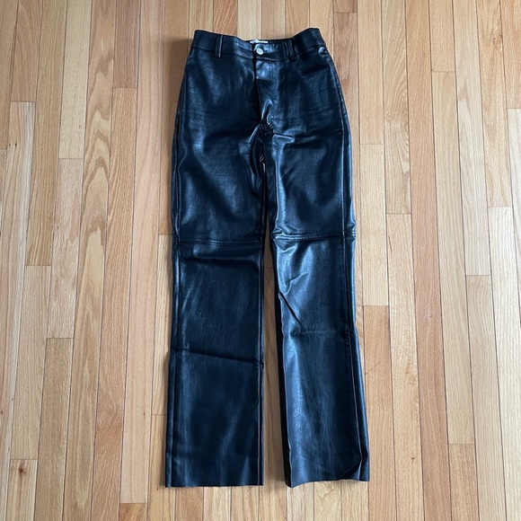 PRINCESS POLLY MACEY PANTS VEGAN LEATHER BLACK SIZE 2 - Picture 5 of 10